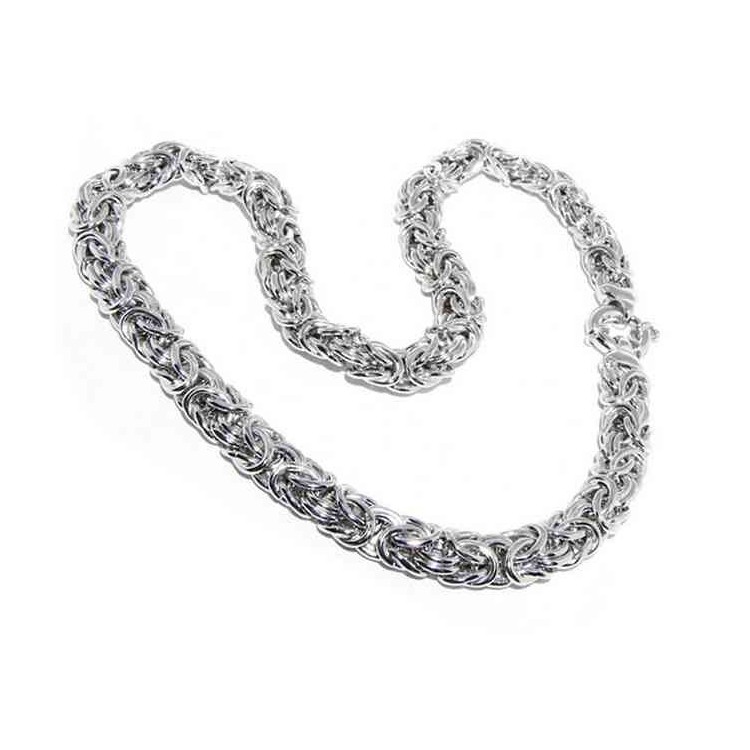 NSA|N544 collana donna collier argento 925 catena bizantina da 12 mm