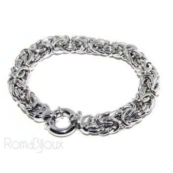NSA|SILVER 925: impressive Byzantine chain bracelet woman 12mm made in italy