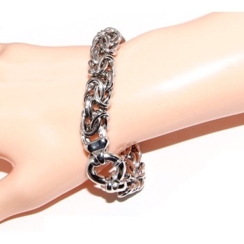 NSA|ARGENTO 925 : Bracciale donna maglia bizantina imponente 12mm made in italy