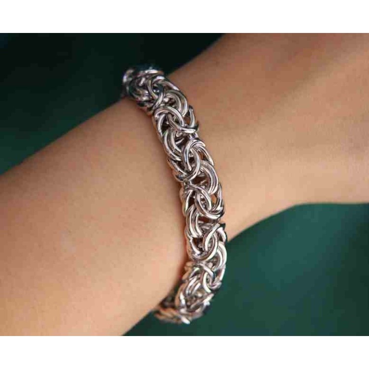 NSA|NALBORI : bracciale argento 925 maglia bizantina donna vistoso e grande
