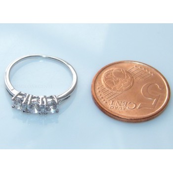 NSA|Argento 925  Rodiato : Trilogy con zirconi da 0,4 taglio brillante