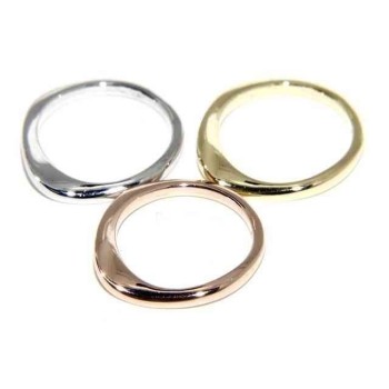 NSA|Argento 925 Italiano : anello 3 colori onde oro bianco giallo rosa fusione lucida