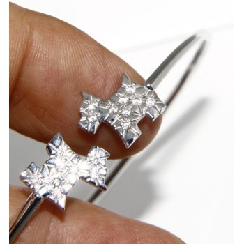 NSA|SILVER 925: Bracelet open natural zircons dog brilliant woman slave