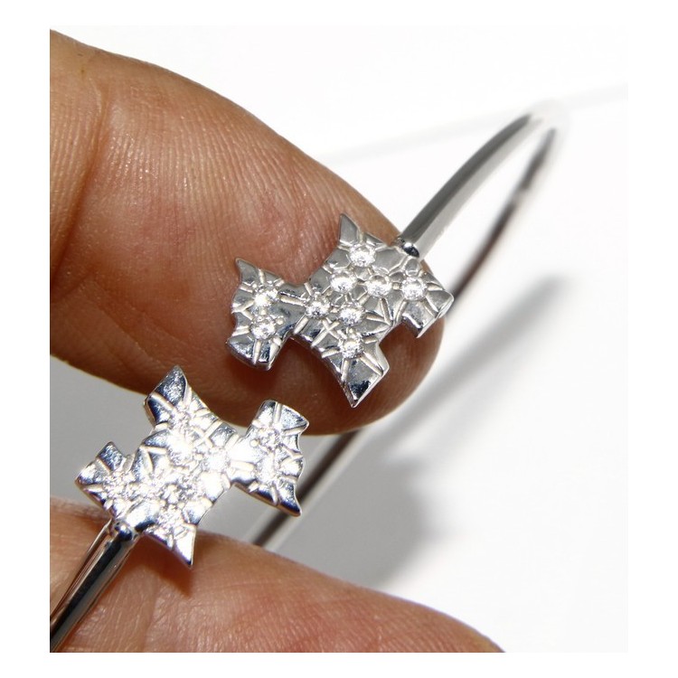 NSA|SILVER 925: Bracelet open natural zircons dog brilliant woman slave