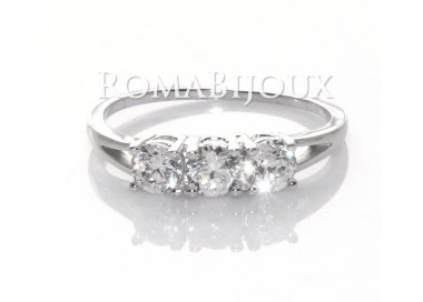 NSA|Argento 925  Rodiato : Trilogy con zirconi da 0,4 taglio brillante