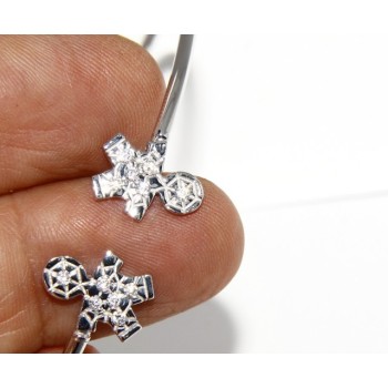 NSA|SILVER 925: woman bracelet open child slave bright white natural zircons