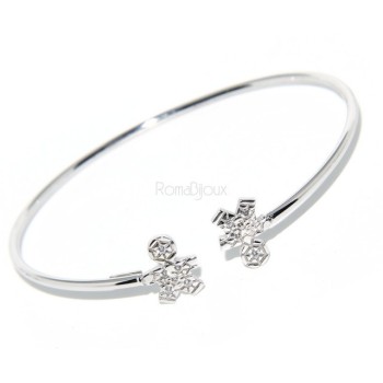 NSA|SILVER 925: woman bracelet open child slave bright white natural zircons