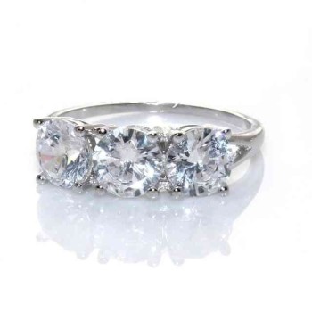 NSA|silver925 Rhodium: Trilogy with zircons from 0.6 brilliant cut