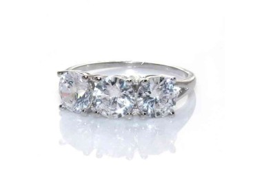 NSA|silver925 Rhodium: Trilogy with zircons from 0.6 brilliant cut