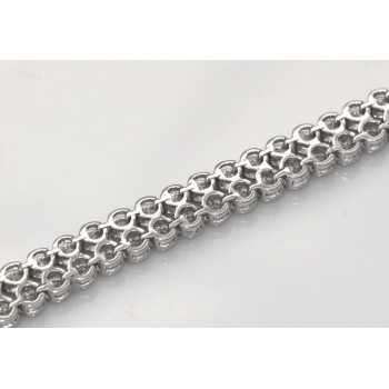 NSA|Argento 925 : Bracciale Tennis Con Zirconi bianchi cipollino 2,5 mm doppia corona 18 cm