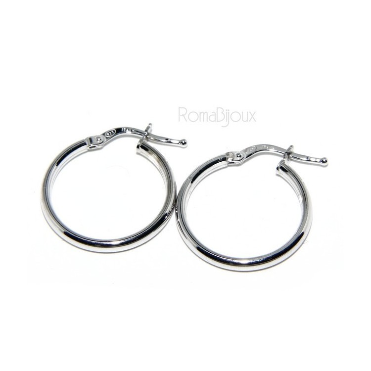 NSA|925: Women's earrings anelle circles classic smooth bushings 19 mm 3 colors