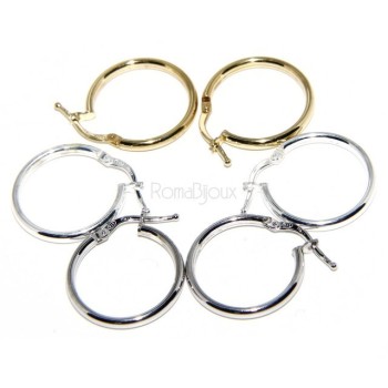 NSA|925: Women's earrings anelle circles classic smooth bushings 19 mm 3 colors