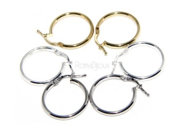 NSA|925: Women's earrings anelle circles classic smooth bushings 19 mm 3 colors