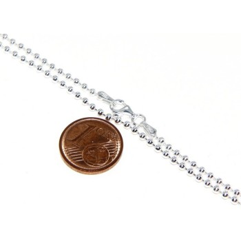 NSA|ARGENTO 925 : Girocollo collana pallini palline balls 2,0 mm varie lunghezze modello chiaro sbiancato