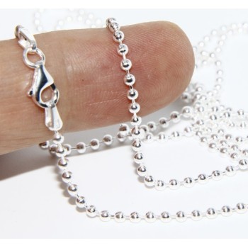 NSA|SILVER 925: Choker necklace dots balls balls 2.0 mm various lengths clear pattern bleached