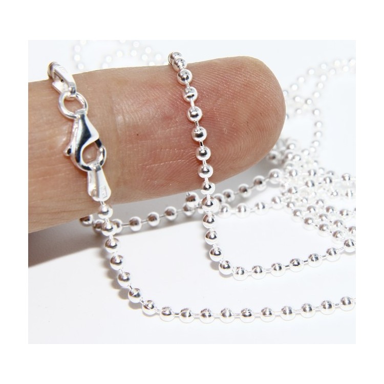 NSA|SILVER 925: Choker necklace dots balls balls 2.0 mm various lengths clear pattern bleached