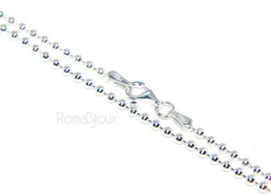 NSA|SILVER 925: Choker necklace dots balls balls 2.0 mm various lengths clear pattern bleached