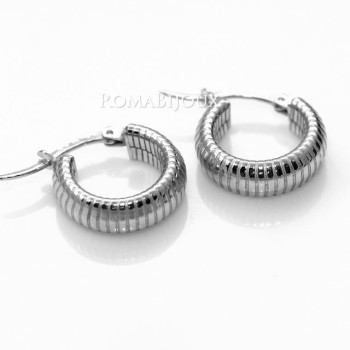 NSA|Argento 925 : orecchini donna uomo anelle cerchi scattino lavorati righe orizzontali