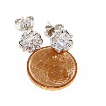 NSA|925: Women's earrings clover pave 'of white cubic zirconia microsetting