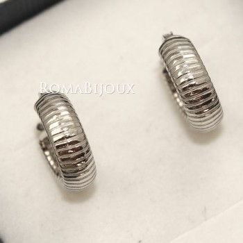 NSA|Argento 925 : orecchini donna uomo anelle cerchi scattino lavorati righe orizzontali