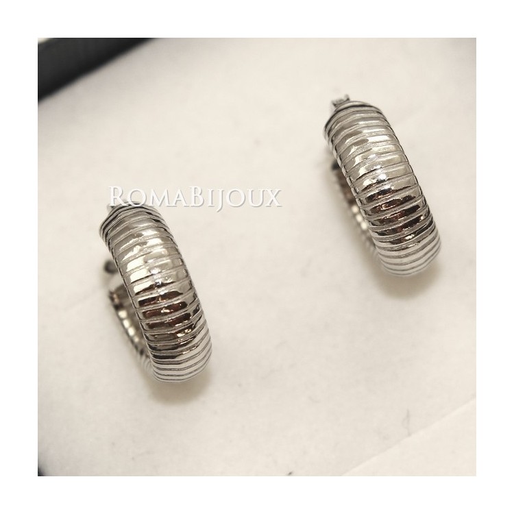 NSA|Argento 925 : orecchini donna uomo anelle cerchi scattino lavorati righe orizzontali