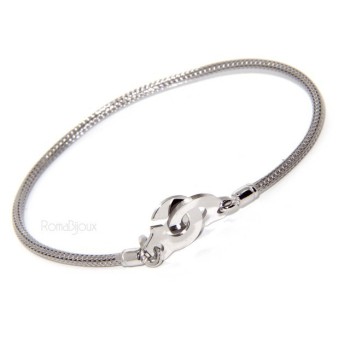 NSA|925: bracelet or necklace woman man fox tail wire with love handcuffs