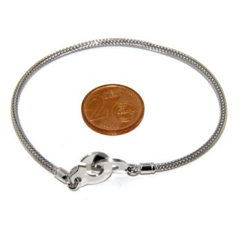 NSA|Argento 925 : bracciale o collana donna uomo fox tail cavetto con manette dell'amore