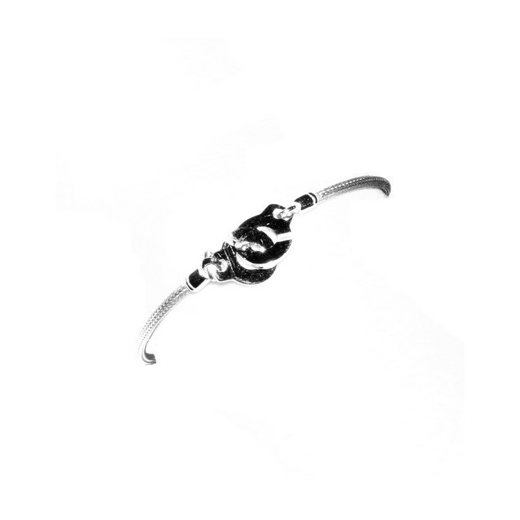 NSA|Argento 925 : bracciale o collana donna uomo fox tail cavetto con manette dell'amore