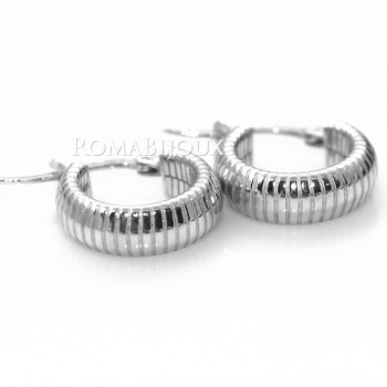 NSA|Argento 925 : orecchini donna uomo anelle cerchi scattino lavorati righe orizzontali