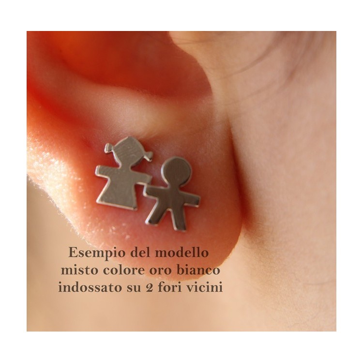 NSA|925 sterling silver earrings: baby boy or baby girl Light gold Yellow and white satin