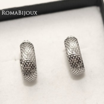 NSA|Argento 925 : orecchini donna uomo anelle cerchi scattino lavorati nido d'ape