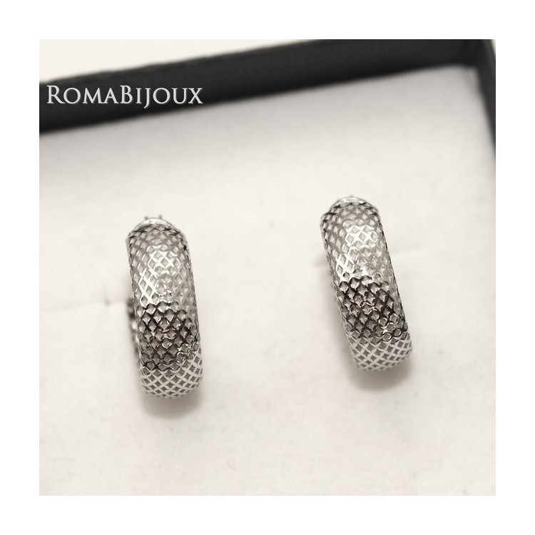 NSA|Argento 925 : orecchini donna uomo anelle cerchi scattino lavorati nido d'ape