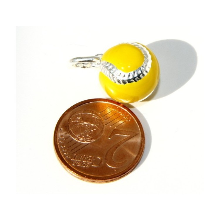 NSA|925: Pendant man woman yellow tennis ball ball Made in Italy