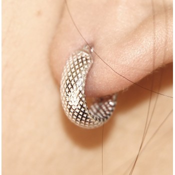 NSA|Argento 925 : orecchini donna uomo anelle cerchi scattino lavorati nido d'ape