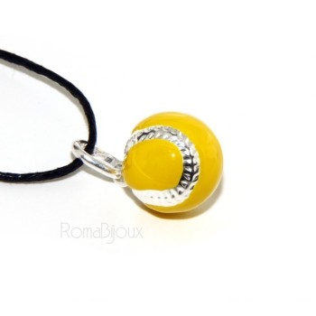 NSA|925: Pendant man woman yellow tennis ball ball Made in Italy