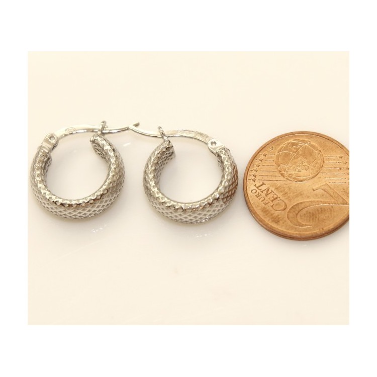 NSA|Argento 925 : orecchini donna uomo anelle cerchi scattino lavorati nido d'ape