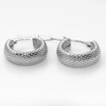 NSA|Argento 925 : orecchini donna uomo anelle cerchi scattino lavorati nido d'ape