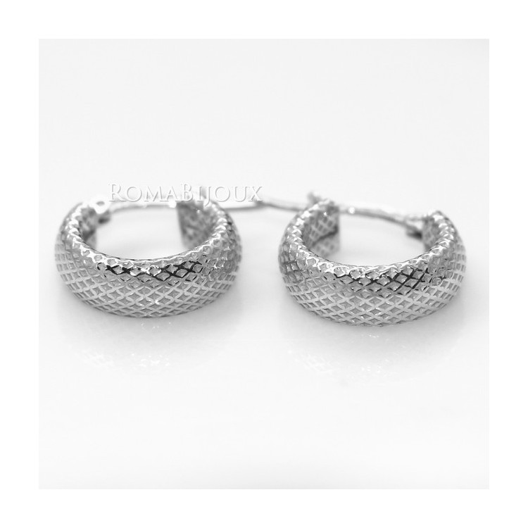 NSA|Argento 925 : orecchini donna uomo anelle cerchi scattino lavorati nido d'ape