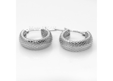 NSA|Argento 925 : orecchini donna uomo anelle cerchi scattino lavorati nido d'ape