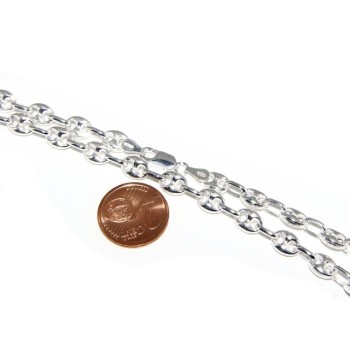 NSA|SILVER 925: Necklace or long clear marine link bracelet 6x8, for men or women