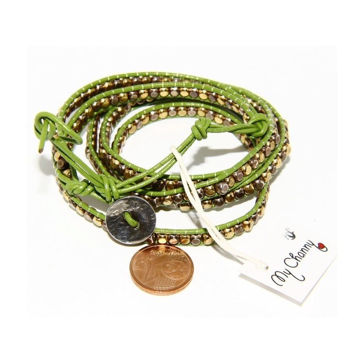 NSA|Argento 925 : Bracciale Uomo Donna HIP HOP semipreziosi cristallo di rocca cuoio piu' giri