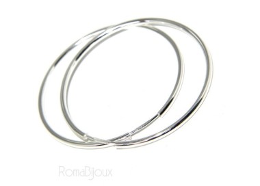 NSA|light silver 925: Women's earrings anelle circles classic smooth bushings 46 mm