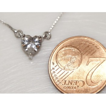 NSA|Argento 925 : Collana Collier donna punto luce brillante zircone 6x6 cuore
