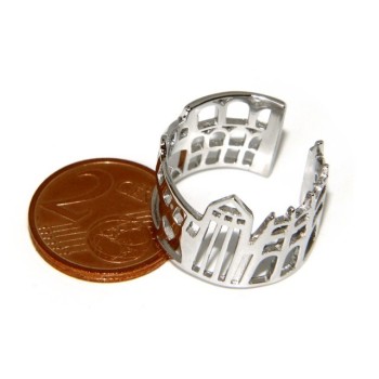 NSA|Argento 925 Rodiato : anello donna fascia fascione mix Italia Roma Pisa Venezia