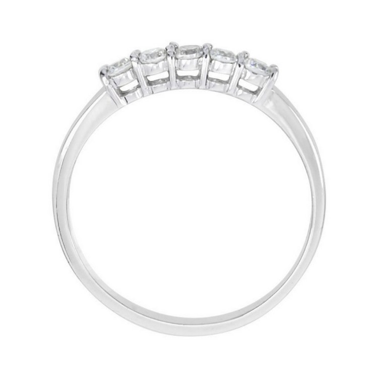 NSA|Argento 925 Rodiato : anello donna riviera con 5 zirconi bianchi da 2.0 mm