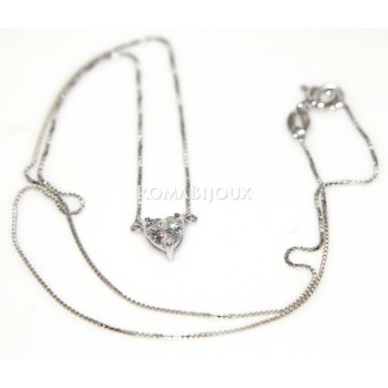 NSA|Argento 925 : Collana Collier donna punto luce brillante zircone 6x6 cuore