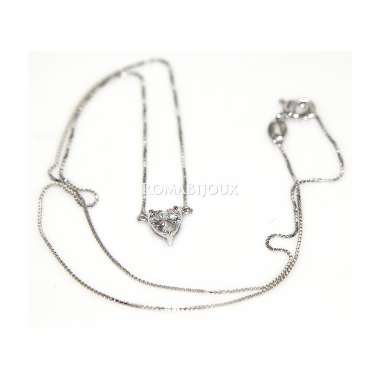 NSA|Argento 925 : Collana Collier donna punto luce brillante zircone 6x6 cuore
