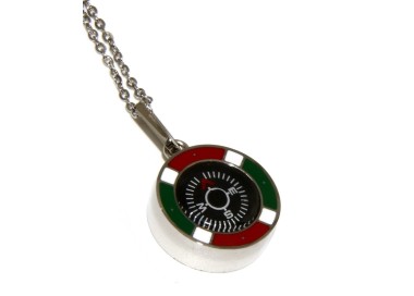 NSA|Stainless steel compass necklace with Italian flag for men