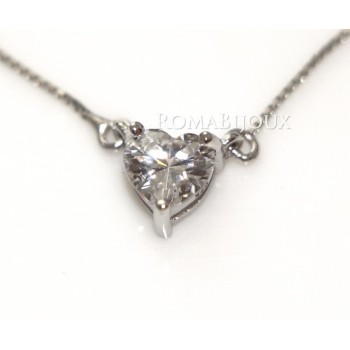 NSA|Argento 925 : Collana Collier donna punto luce brillante zircone 6x6 cuore