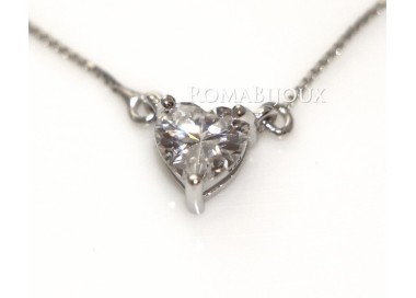 NSA|Argento 925 : Collana Collier donna punto luce brillante zircone 6x6 cuore